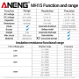 Тестер опору ізоляції Aneng MH15 750V AC/ 1000V DC Voltage, тест 100-1000V / 0,1МОм - 2000МОм, опір 0Ом - 60МОм, LCD з підсвіткою