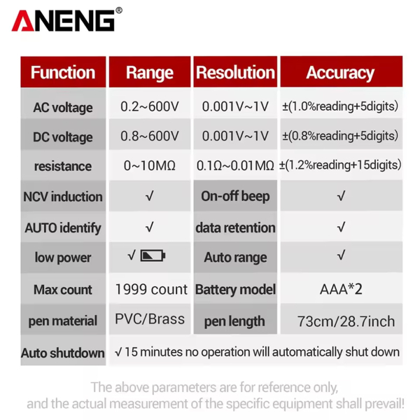 Фото - Мультиметр Aneng M113 600V AC/DC Voltage, NCV, LCD дисплей