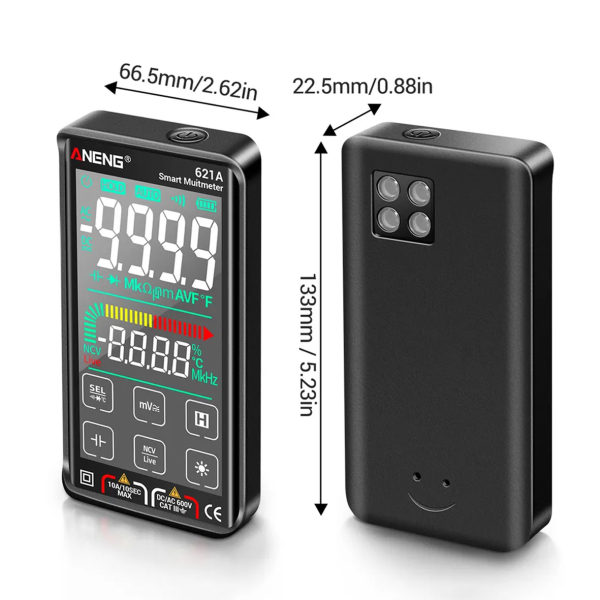 Фото - Мультиметр Aneng 621A 1000V AC/DC Voltage, 10A AC/DC Current, NCV, VA кольоров.дисплей, True RMS, Smart, літієвий акумулятор