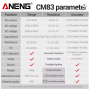 Струмові (токові) кліщі Aneng CM83 600V AC/DC Voltage, 1000A AC Current, NCV, мультиметр, LCD з підсвіткою