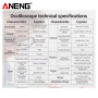 Aneng AOS04, цифровий мультиметр  / портативний осцилограф 10 МГц, 750V AC/ 1000V DC Voltage, 20A AC/DC Current, NCV, Smart, літієвий акумулятор