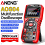 Aneng AOS04, цифровий мультиметр  / портативний осцилограф 10 МГц, 750V AC/ 1000V DC Voltage, 20A AC/DC Current, NCV, Smart, літієвий акумулятор