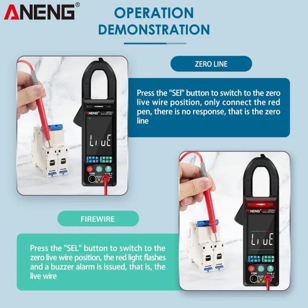 Фото - Струмові (токові) кліщі Aneng  ST211 600V AC/DC Voltage, 400A AC Current, NCV, мультиметр, кольор. дисплей, True RMS