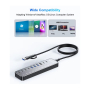 USB-хаб HUB, 10 портів (3хUSB 3.2 10Gbps + 7хUSB 3.0 5Gbps), з блоком живлення 12V 5A
