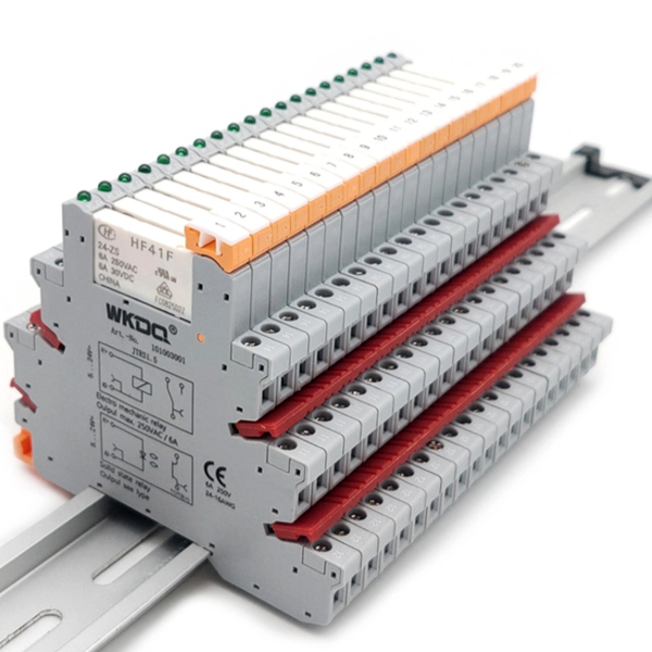 Фото - Реле DIN HF41F, котушка DC5VDC, контакти 1NO/NC, 6A 240VAC, 6A 30VDC