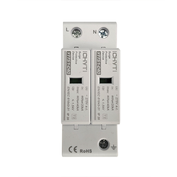 Фото - Обмежувач перенапруги SPD AC 275V 20~40KA 2полюси