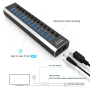USB-хаб 3.1 Gen 2 HUB, 10Gbps, 13 портів USB 3.1 Gen 2, з блоком живлення 12V 6A