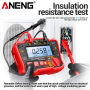 Тестер опору ізоляції Aneng MH16 750V AC/ 1000V DC Voltage, тест 500-2500V / 1МОм - 50ГОм, опір 0Ом - 50ГОм, LCD з підсвіткою