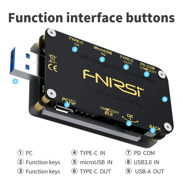 Фото - FNIRSI FNB48S USB тестер цифровий (струм / напруга / потужність / енергія) з Bluetooth