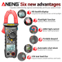 Струмові (токові) кліщі Aneng CM82 600V AC/DC Voltage, 600A AC/DC Current, NCV, мультиметр, LCD з підсвіткою, True RMS