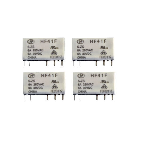 Фото - Реле DIN HF41F, котушка DC5VDC, контакти 1NO/NC, 6A 240VAC, 6A 30VDC