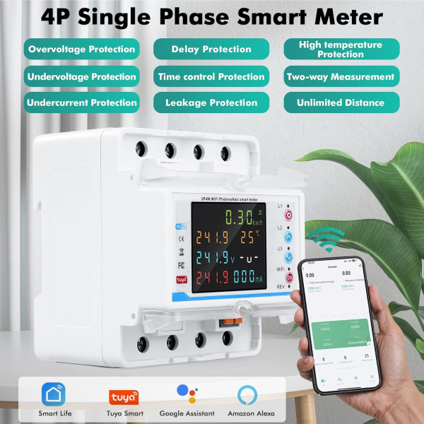 Фото - Лічильник електроенергії 3ф 100А WiFi Smart ECO з розмикачем, кольоровий дисплей