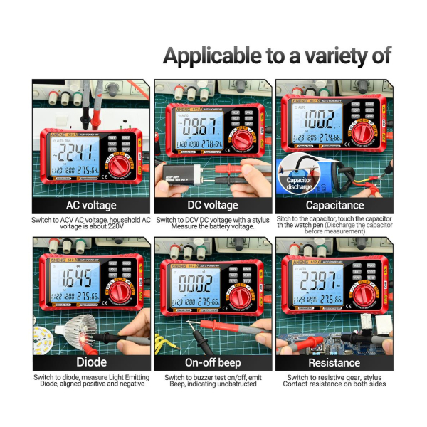 Фото - Мультиметр Aneng 612 600V AC/DC Voltage, 10A AC/DC Current, LCD з підсвіткою, Smart
