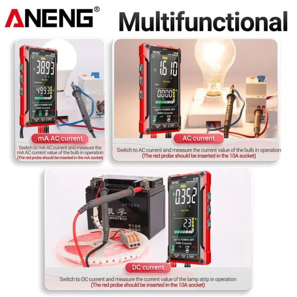 Фото - Мультиметр Aneng 622B 1000V AC/DC Voltage, 10A AC/DC Current, NCV, VA кольоров.дисплей, True RMS, Smart, лазерний індикатор