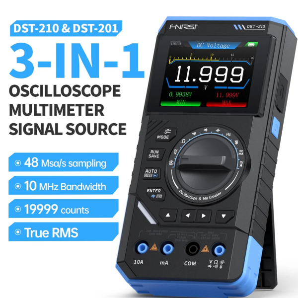 Фото - FNIRSI DST-210, цифровий мультиметр / портативний осцилограф 10 МГц / генератор сигналів / 19999 Count Smart професійний тестер TRUE RMS