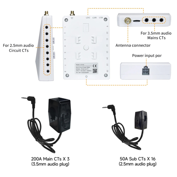 Фото - Лічильник електроенергії 3ф SP360 (200A*3 - 50A*16 ) WiFi Smart