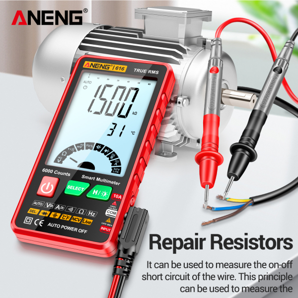 Фото - Мультиметр Aneng 616 600V AC/DC Voltage, 10A AC/DC Current, NCV, LCD з підсвіткою, True RMS, Smart