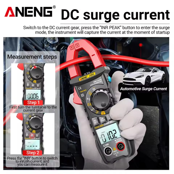 Фото - Струмові (токові) кліщі Aneng CM82 600V AC/DC Voltage, 600A AC/DC Current, NCV, мультиметр, LCD з підсвіткою, True RMS