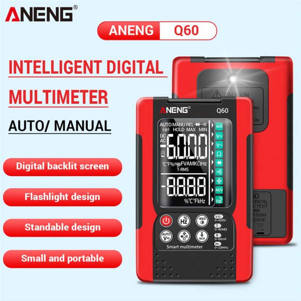 Фото - Мультиметр Aneng Q60 750V AC/ 600V DC Voltage, NCV, LCD з підсвіткою, True RMS, Smart, голосове управління