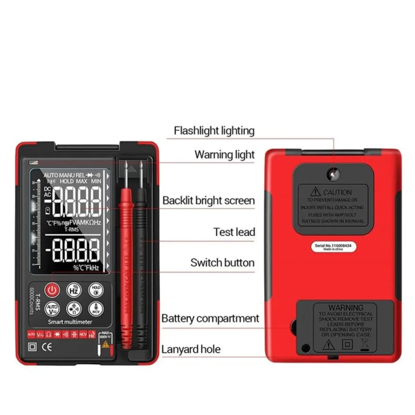 Фото - Мультиметр Aneng Q60 750V AC/ 600V DC Voltage, NCV, LCD з підсвіткою, True RMS, Smart, голосове управління
