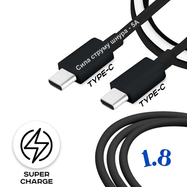 Фото - Блок живлення 45Вт QC3.0, SFC 2.0, USB type-C для телефону з кабелем 1,8м
