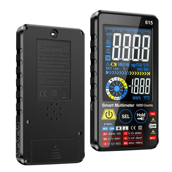 Фото - Мультиметр Aneng 615 600V AC/DC Voltage, 10A AC/DC Current, NCV, VA кольоров.дисплей, Smart
