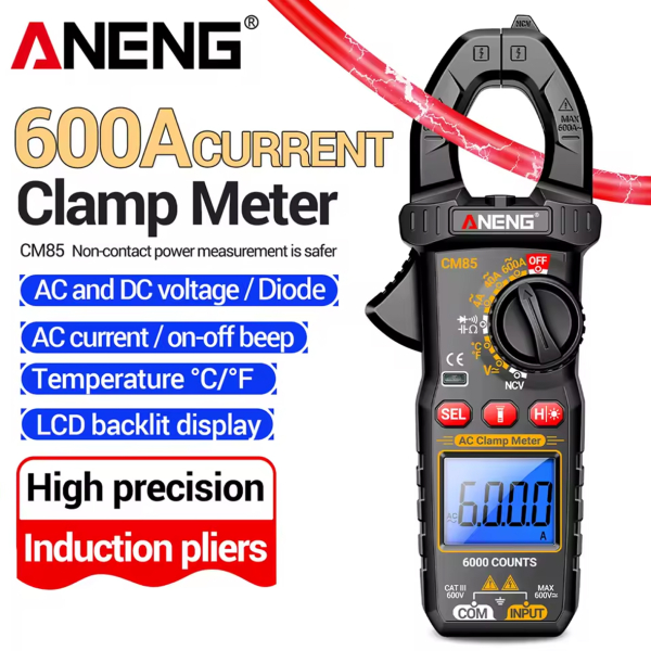 Фото - Струмові (токові) кліщі Aneng CM85 600V AC/DC Voltage, 600A AC Current, NCV, мультиметр, LCD з підсвіткою