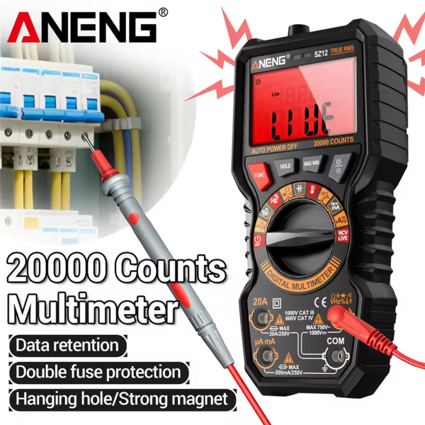Фото - Мультиметр Aneng SZ12 750V AC/ 1000V DC Voltage, 20A AC/DC Current, NCV, LCD з підсвіткою, True RMS