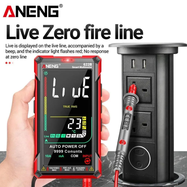 Фото - Мультиметр Aneng 622B 1000V AC/DC Voltage, 10A AC/DC Current, NCV, VA кольоров.дисплей, True RMS, Smart, лазерний індикатор