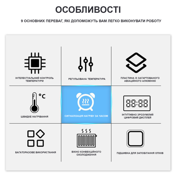 Фото - Станція нагрівальна (нагрівальний стіл) B430, 400*300мм, 2000Вт 220В для пайки плат