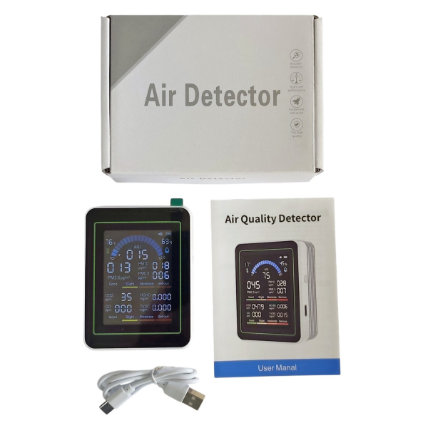 Фото - Монітор якості довкілля Z N-MT13 білий, AQI, CO2, CO, PM2.5, PM10, PM0.3, температура, вологість, HCHO, TVOC