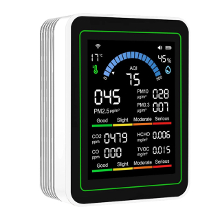 Фото - Монітор якості довкілля Z N-MT13W білий, AQI, CO2, CO, PM2.5, PM10, PM0.3, температура, вологість, HCHO, TVOC, WiFi Tuya, історія