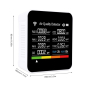 Монітор якості довкілля ZN-2CO10 білий, CO2, CO, PM2.5, PM1.0, PM10, температура, вологість, час, дата, HCHO, TVOC, WiFi Tuya, іст