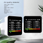 Монітор якості довкілля ZN-2CO10 білий, CO2, CO, PM2.5, PM1.0, PM10, температура, вологість, час, дата, HCHO, TVOC, WiFi Tuya, іст
