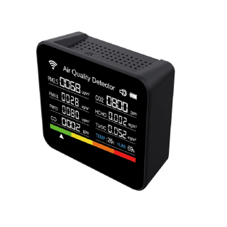 Фото - Монітор якості довкілля ZN-2CO10 чорний, CO2, CO, PM2.5, PM1.0, PM10, температура, вологість, час, дата, HCHO, TVOC, WiFi Tuya, іс
