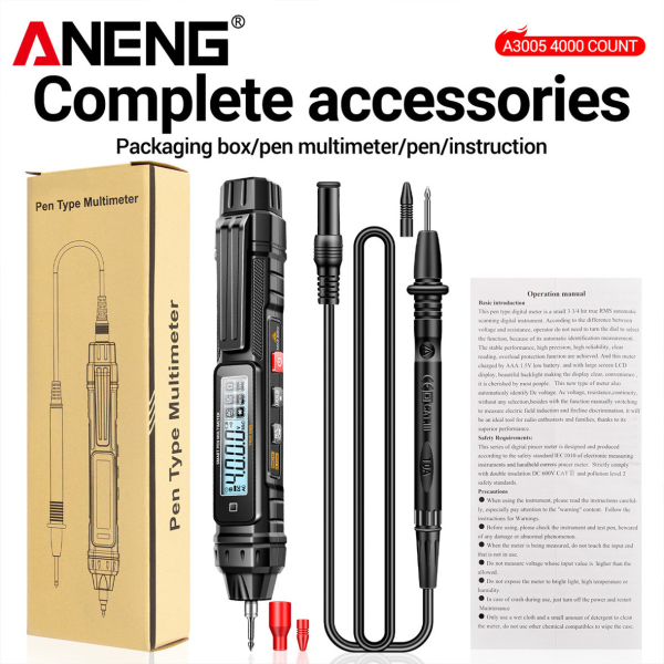 Фото - Мультиметр Aneng A3005A 600V AC/DC Voltage, NCV, LCD с подсветкой, True RMS, Smart
