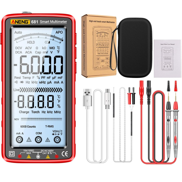 Фото - Мультиметр Aneng 681 750V AC/ 1000V DC Voltage, 10A AC/DC Current, NCV, LCD с подсветкой, True RMS, Smart
