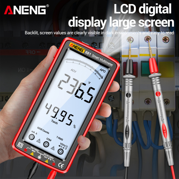 Фото - Мультиметр Aneng 681 750V AC/ 1000V DC Voltage, 10A AC/DC Current, NCV, LCD с подсветкой, True RMS, Smart