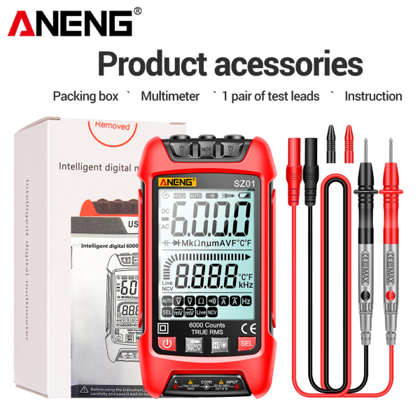 Фото - Мультиметр Aneng SZ01 600V AC/DC Voltage, 10A AC/DC Current, NCV, LCD с подсветкой, True RMS, Smart