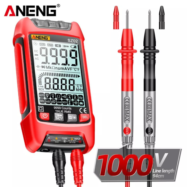 Фото - Мультиметр Aneng SZ02 1000V AC/DC Voltage, 10A AC/DC Current, NCV, LCD с подсветкой, True RMS, Smart