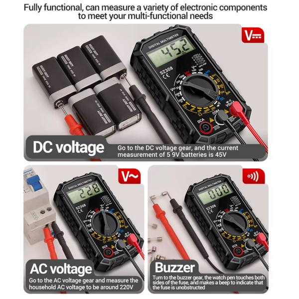 Фото - Мультиметр Aneng SZ308 750V AC/1000V DC Voltage, 10A DC Current, NCV, LCD с подсветкой