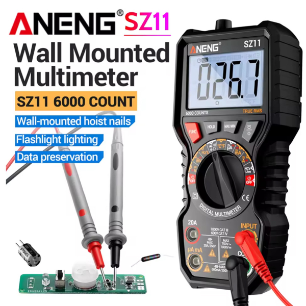 Фото - Мультиметр Aneng SZ11 750V AC/ 1000V DC Voltage, 20A AC/DC Current, NCV, LCD с подсветкой, True RMS