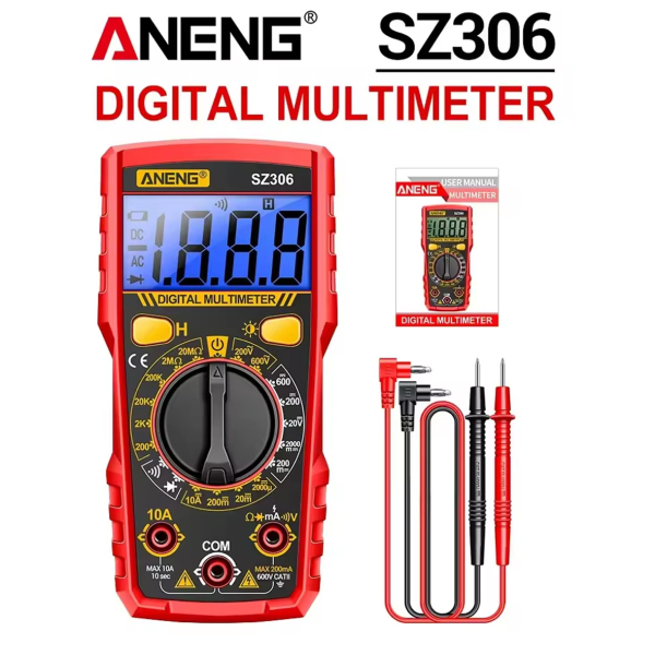 Фото - Мультиметр Aneng SZ306 600V AC/DC Voltage, 10A DC Current, LCD с подсветкой