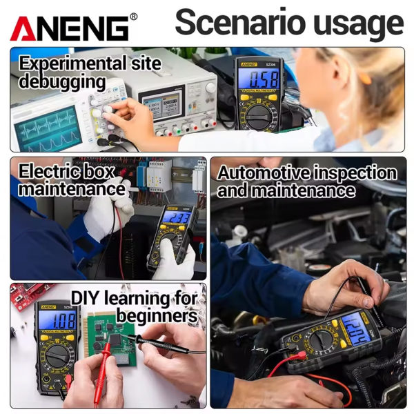Фото - Мультиметр Aneng SZ306 600V AC/DC Voltage, 10A DC Current, LCD с подсветкой