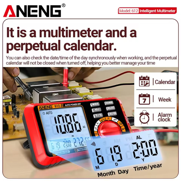 Фото - Мультиметр Aneng 612 600V AC/DC Voltage, 10A AC/DC Current, LCD с подсветкой, Smart