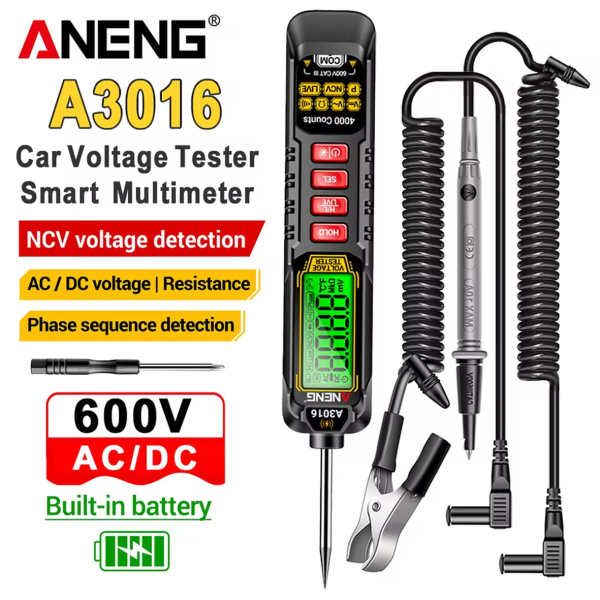 Фото - Мультиметр Aneng A3016 600V AC/DC Voltage, NCV, LCD с подсветкой, Smart, литиевый аккумулятор