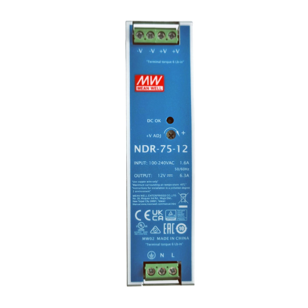 Фото - Блок живлення Mean Well NDR-75-12 оригінал (12VDC, 75W)