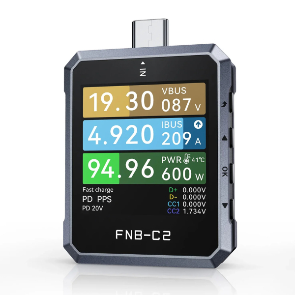 Фото - FNIRSI FNB-C2 USB тестер цифровий (струм / напруга / потужність)