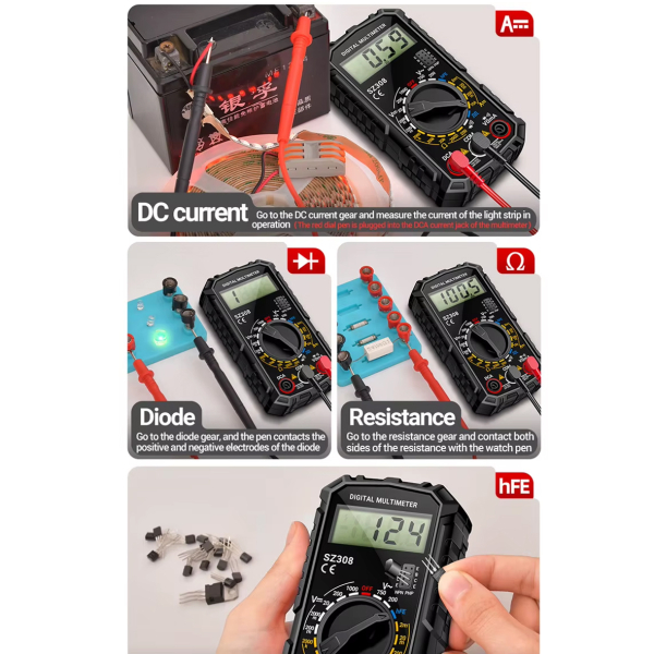 Фото - Мультиметр Aneng SZ308 750V AC/1000V DC Voltage, 10A DC Current, NCV, LCD з підсвіткою