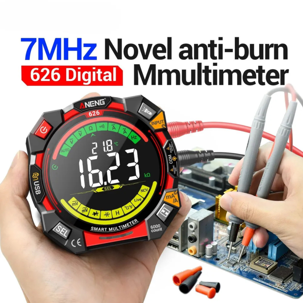 Фото - Мультиметр Aneng 626 600V AC/DC Voltage, 10A AC/DC Current, NCV, VA кольоров.дисплей, Smart, літієвий акумулятор